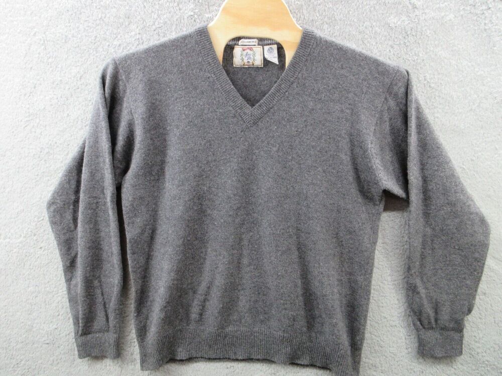 Vintage SEARS ROEBUCK Men's XL 100% Lambswool Pure wool V-neck Sweater